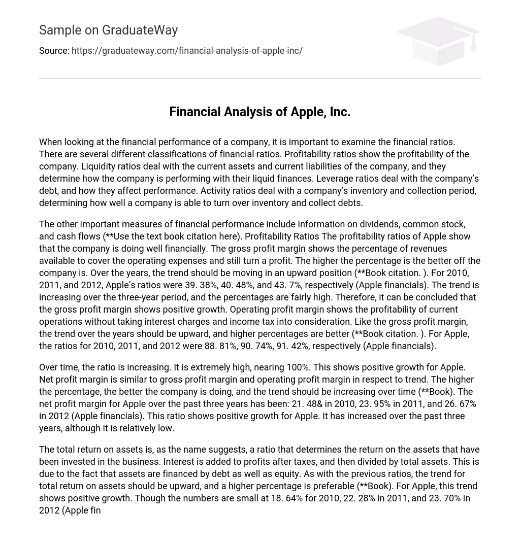 Financial Analysis of Apple, Inc.