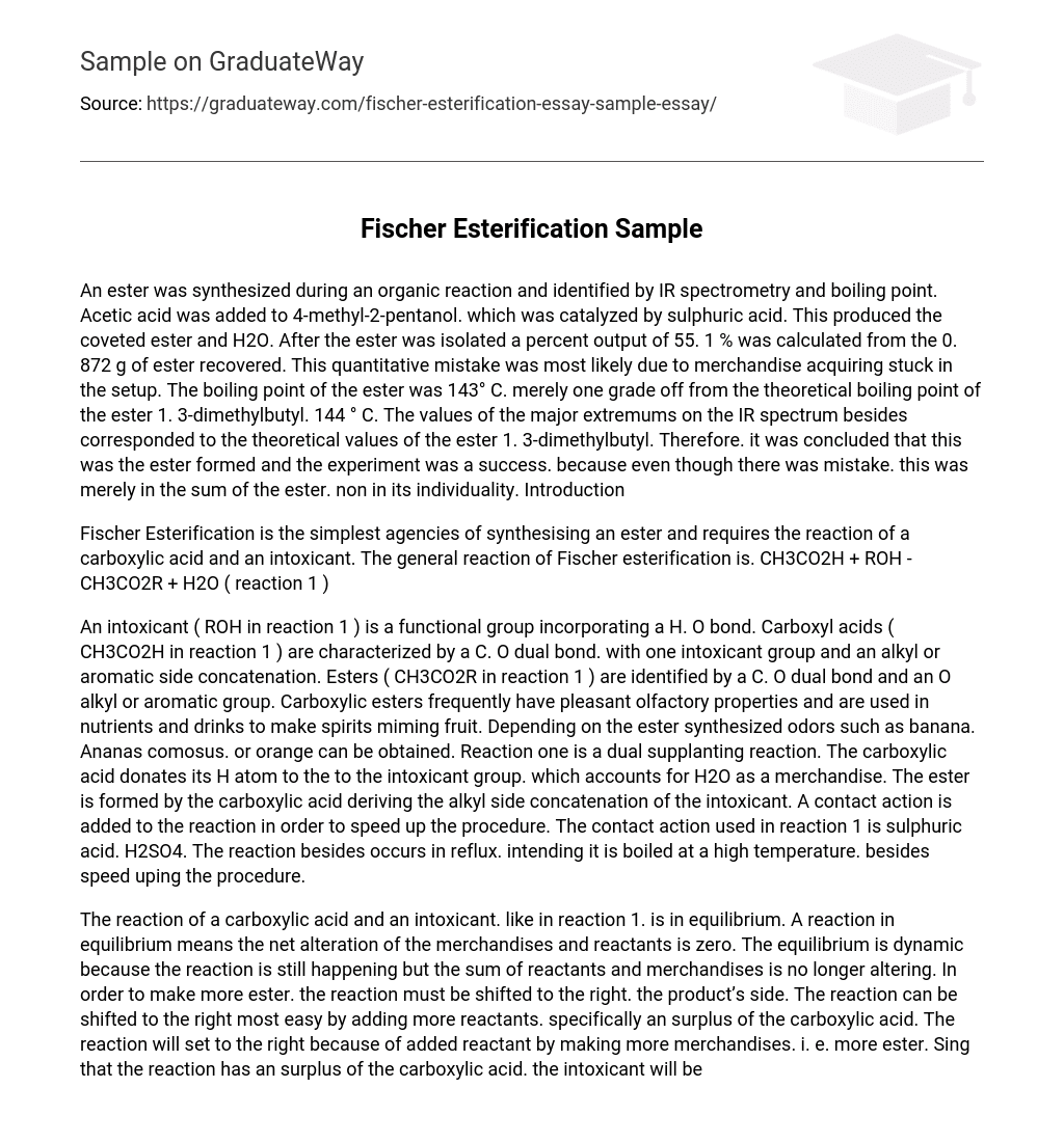 Fischer Esterification Sample