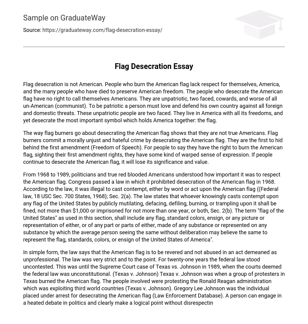 Flag Desecration Essay