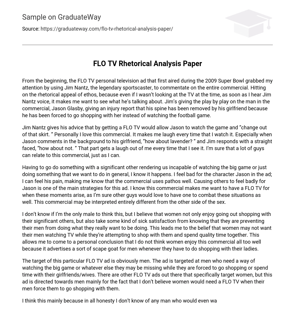 FLO TV Rhetorical Analysis Paper