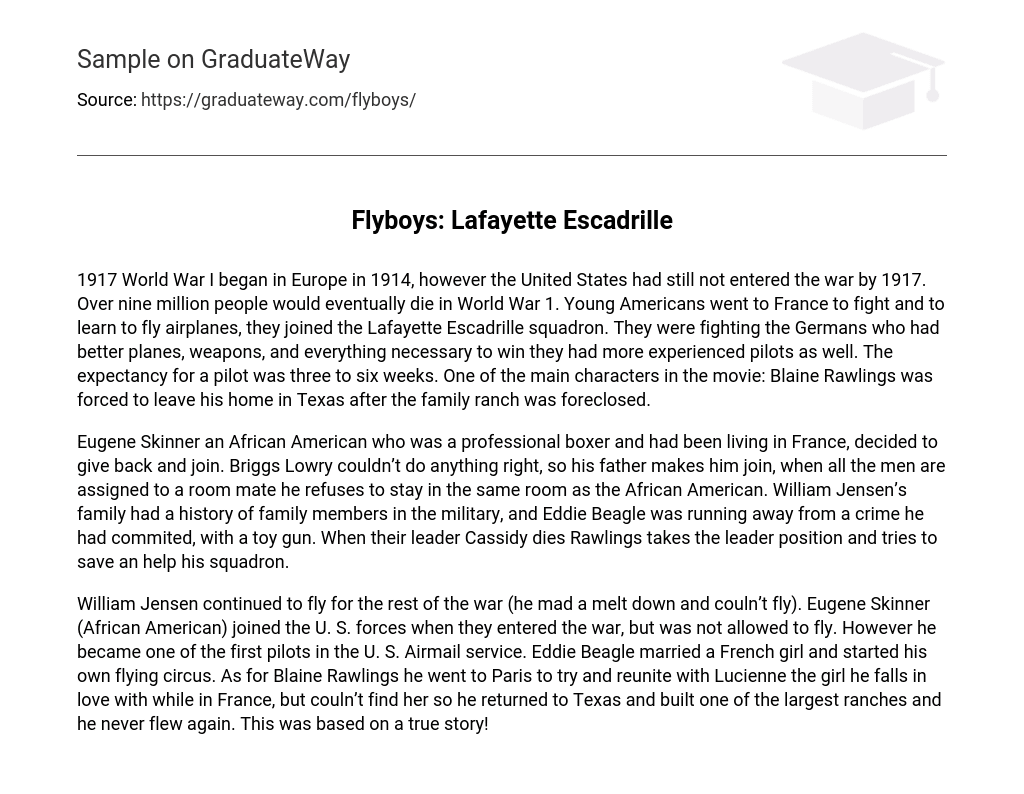 Flyboys: Lafayette Escadrille