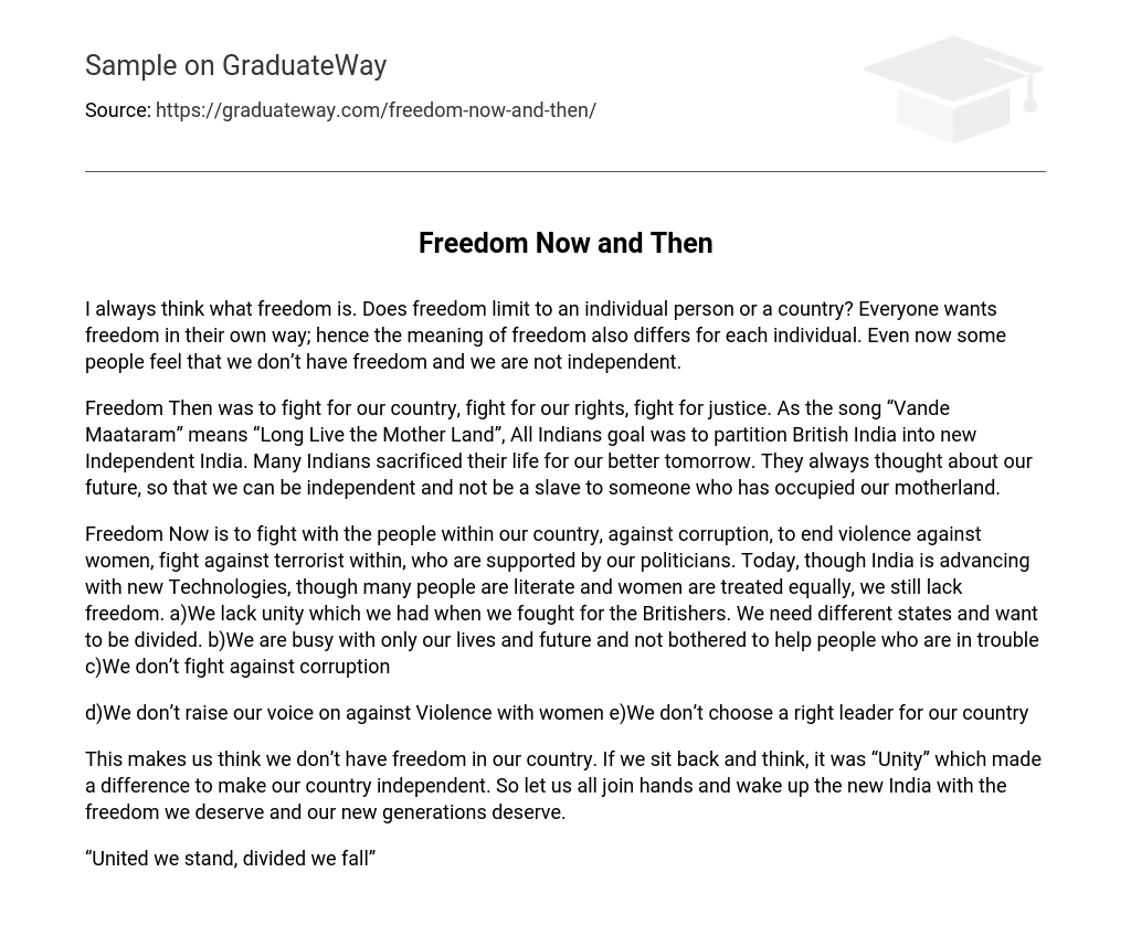 Freedom Now and Then