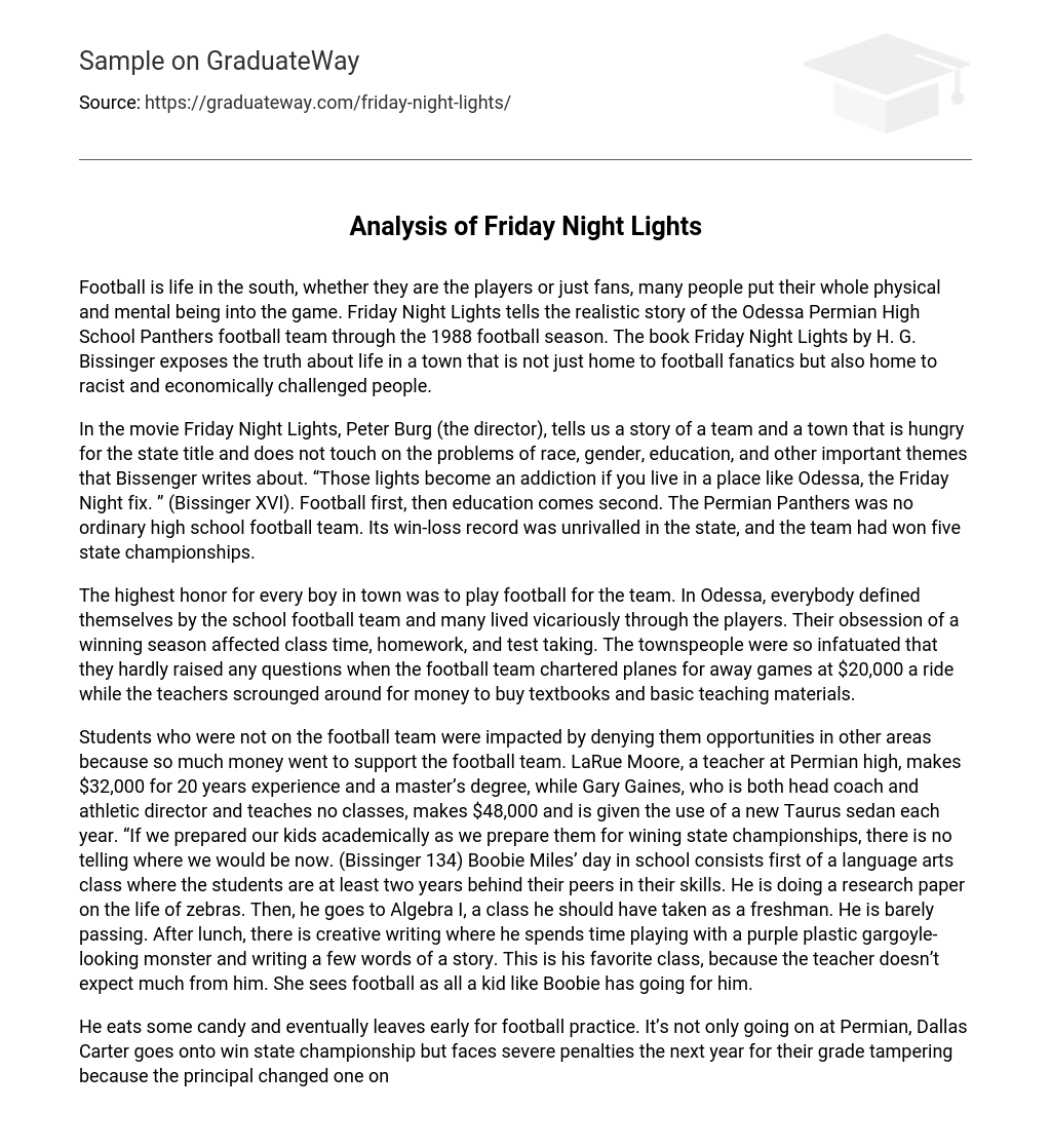 essay about friday night lights