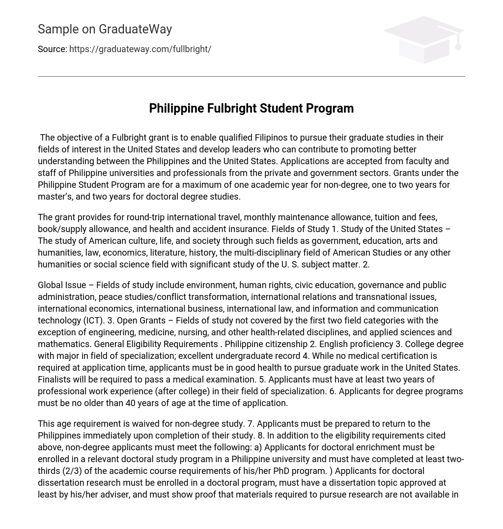 Philippine Fulbright Student Program