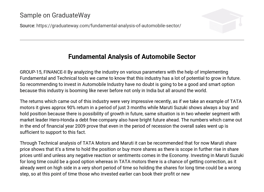 Fundamental Analysis of Automobile Sector: Conclusions