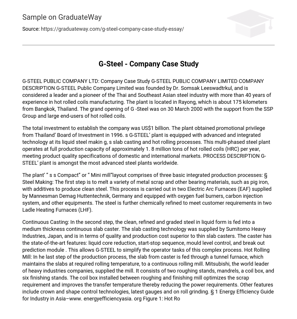 Company Case Study G-STEEL PUBLIC COMPANY LIMITED COMPANY