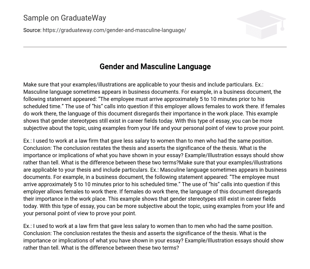 Gender and Masculine Language