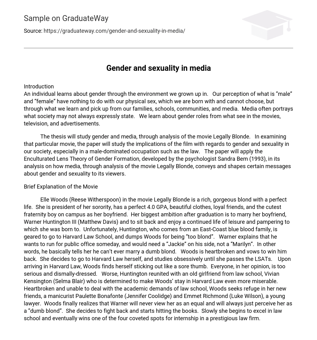 Gender and sexuality in media