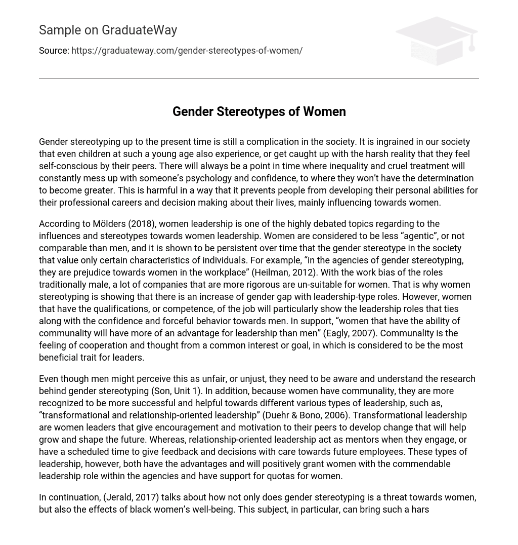 woman stereotypes essay