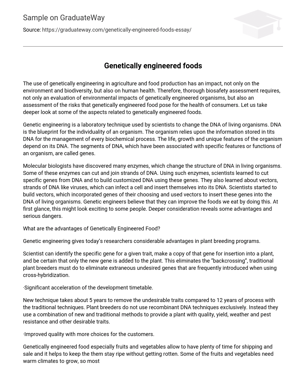 Genetically engineered foods