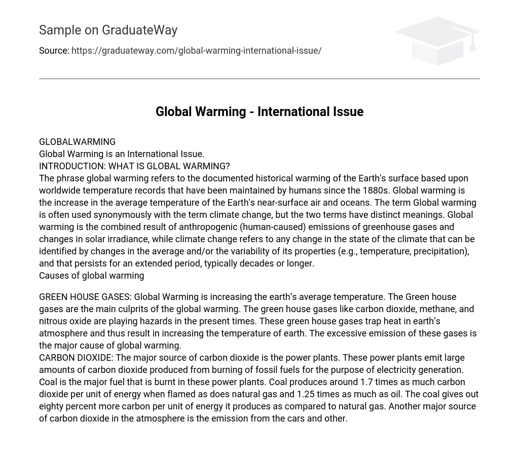 Global Warming – International Issue