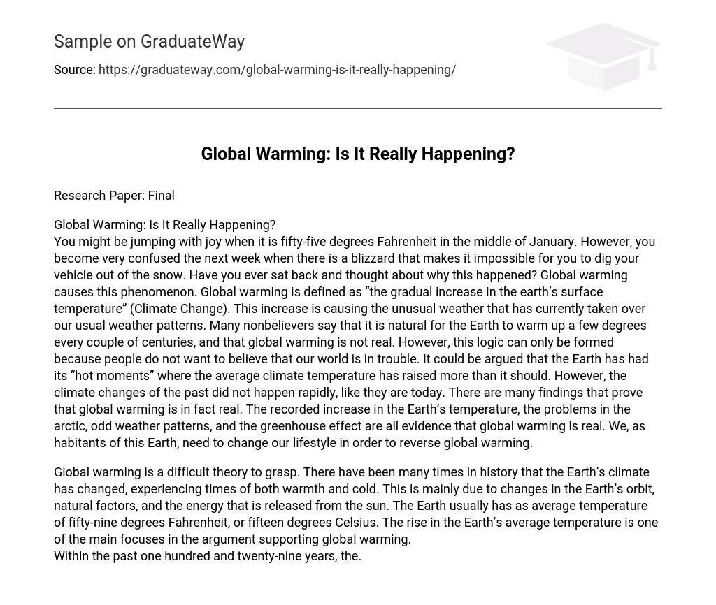 Global Warming: Is It Really Happening?