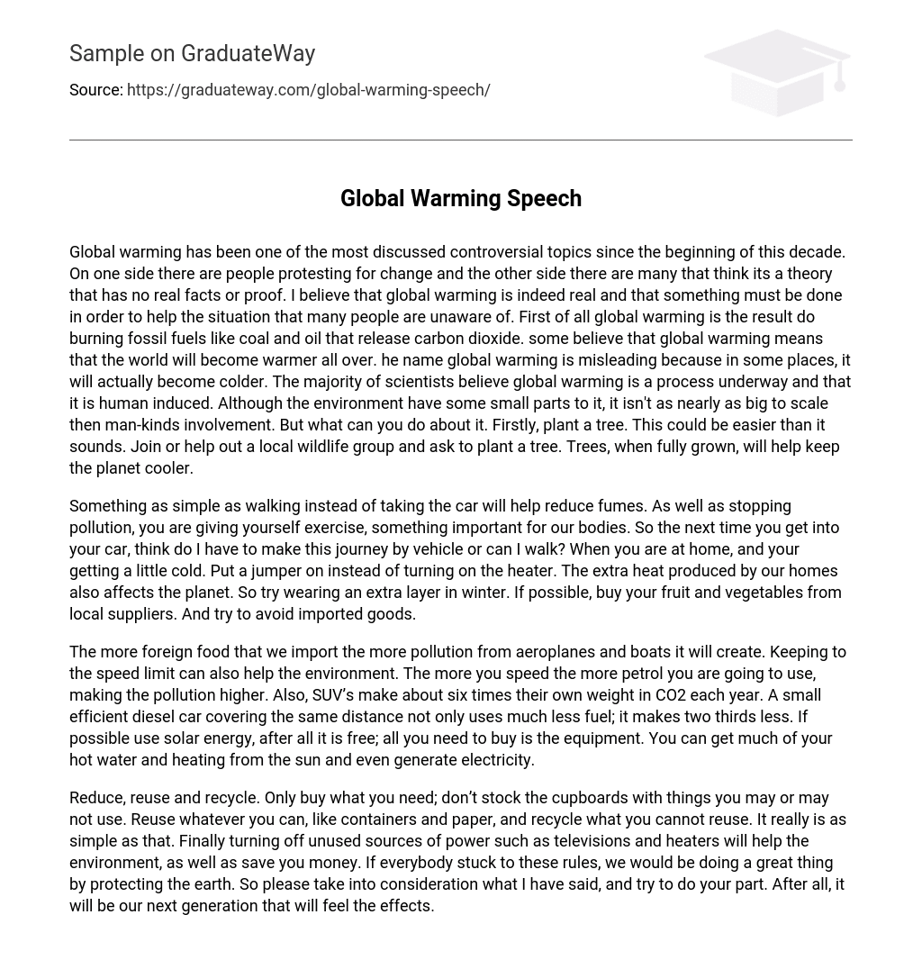  how To Write A Speech On Global Warming 