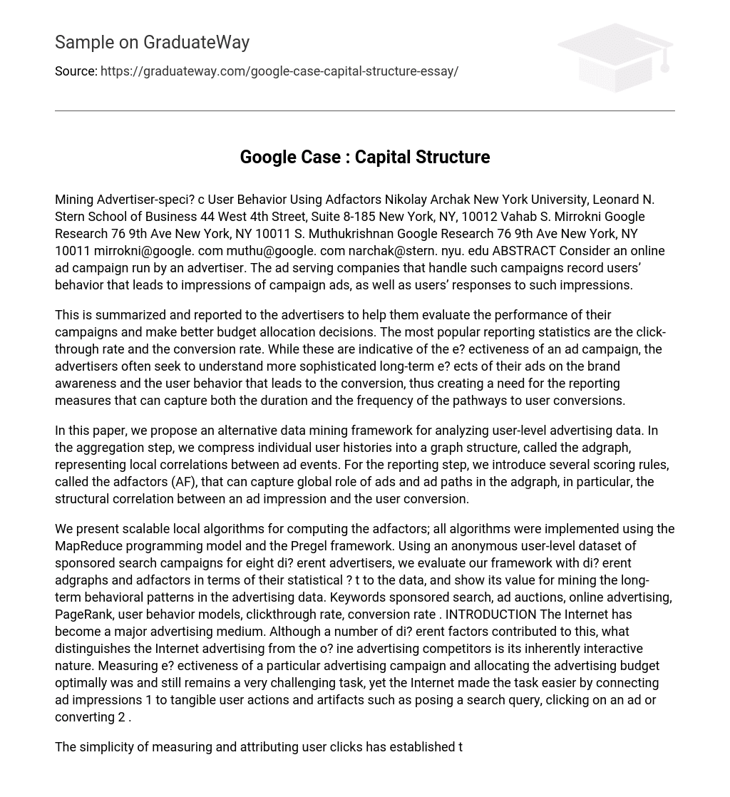 Google Case :Capital Structure
