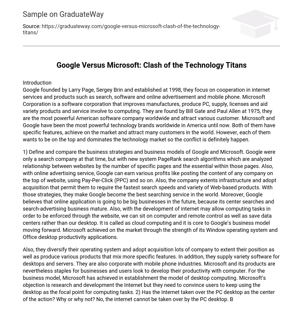 Google Versus Microsoft: Clash of the Technology Titans