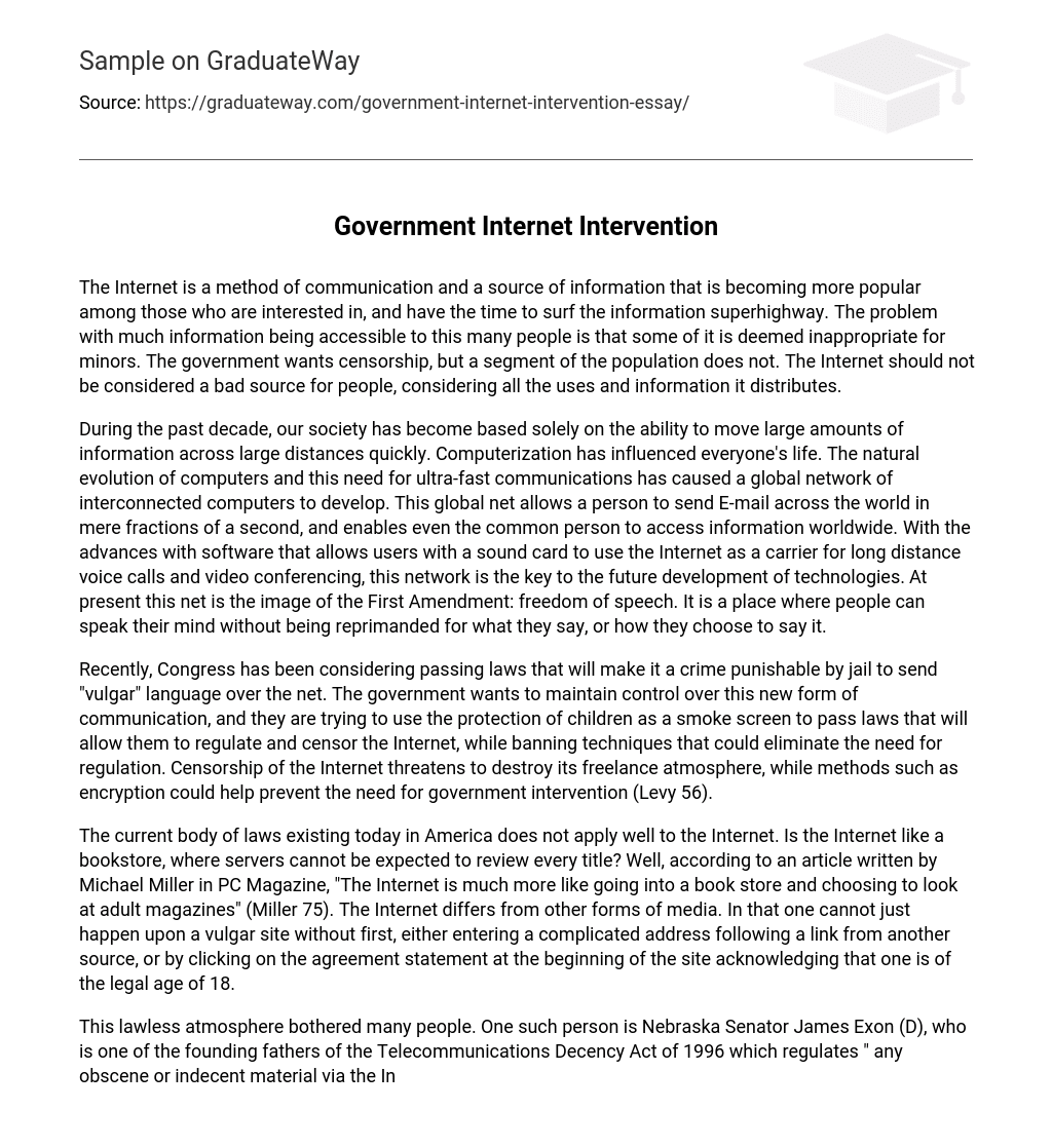 Government Internet Intervention