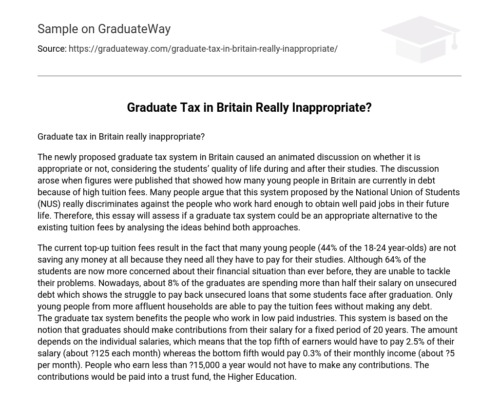 Graduate Tax in Britain Really Inappropriate?
