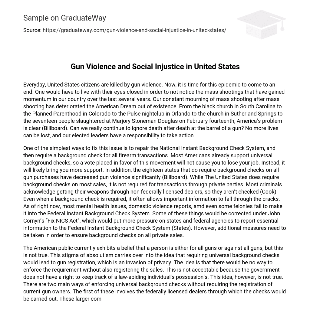 gun violence in united states essay