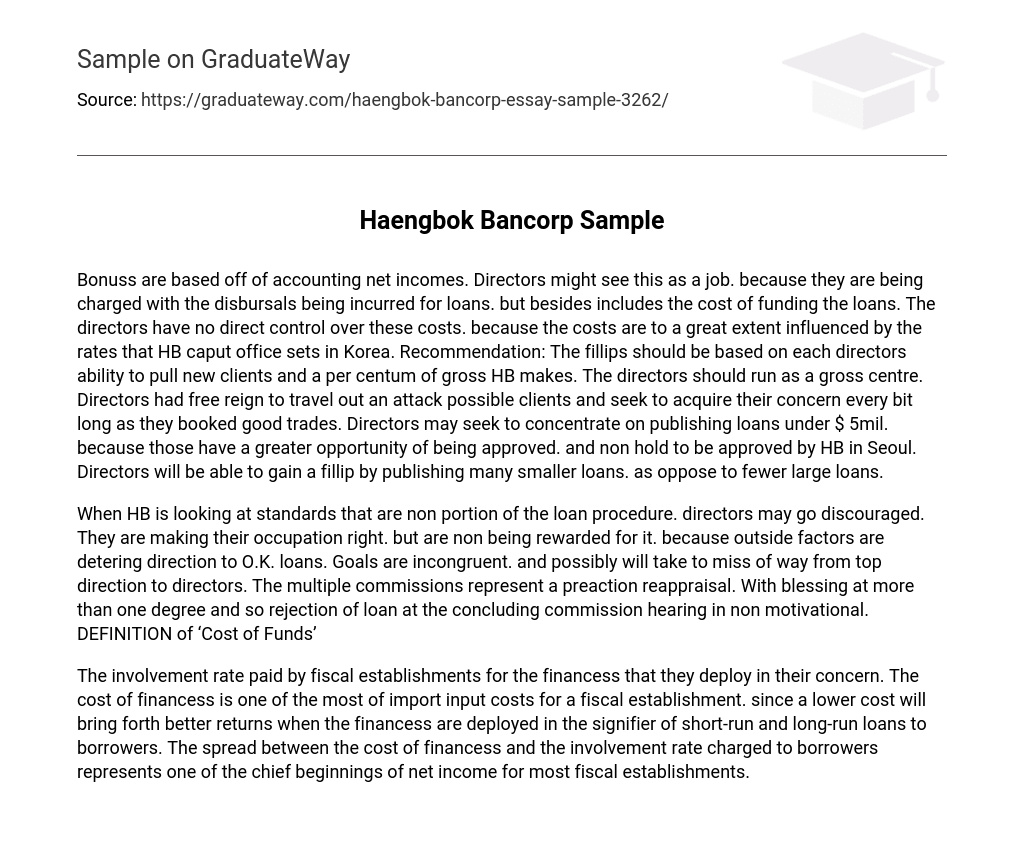 Haengbok Bancorp Sample
