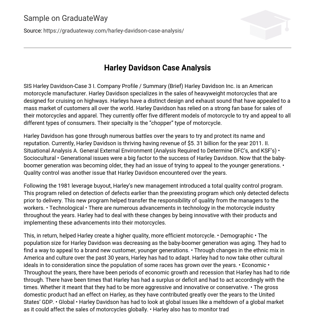 Harley Davidson Case Analysis