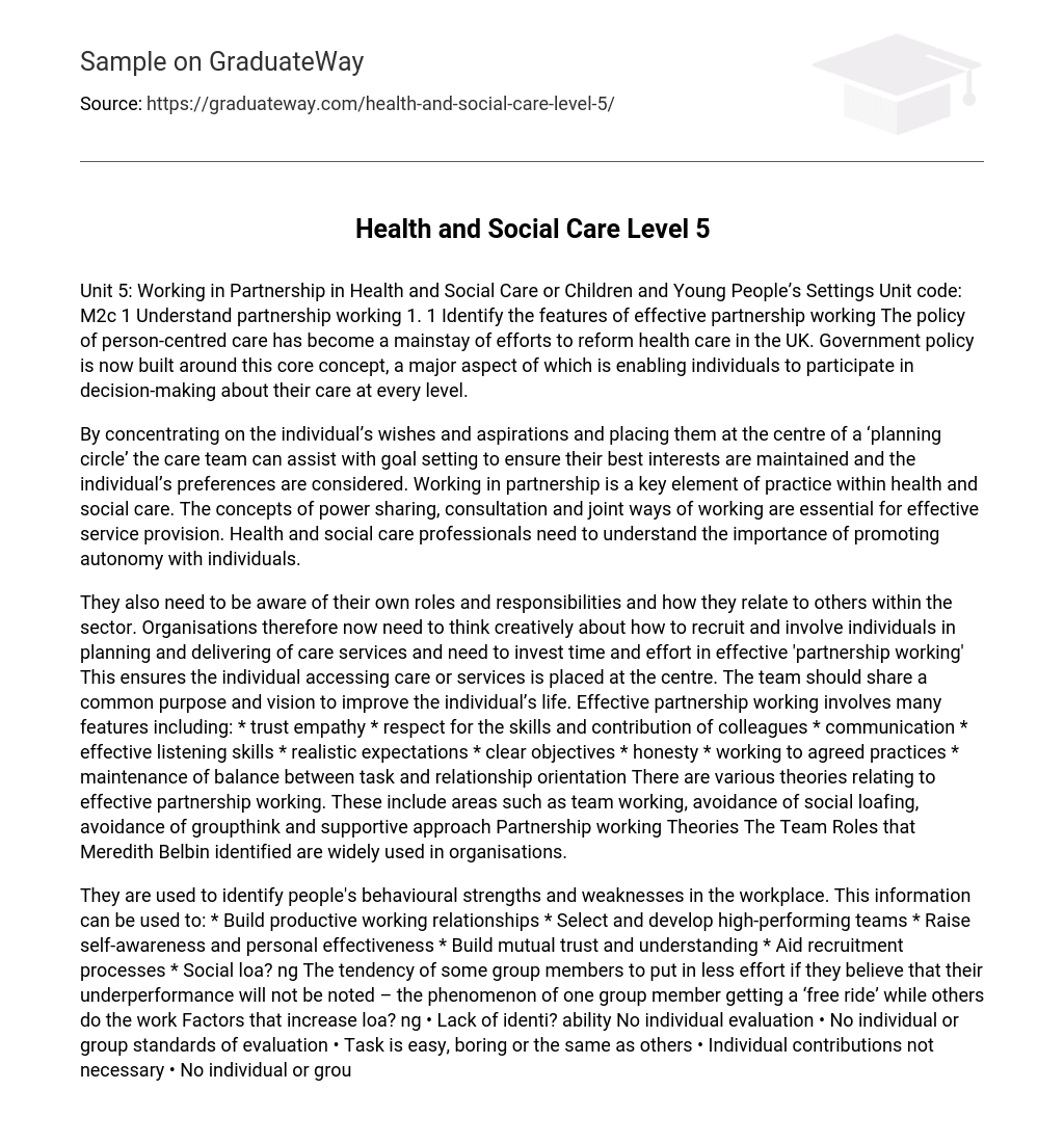 unit 5 health and social care coursework example p3