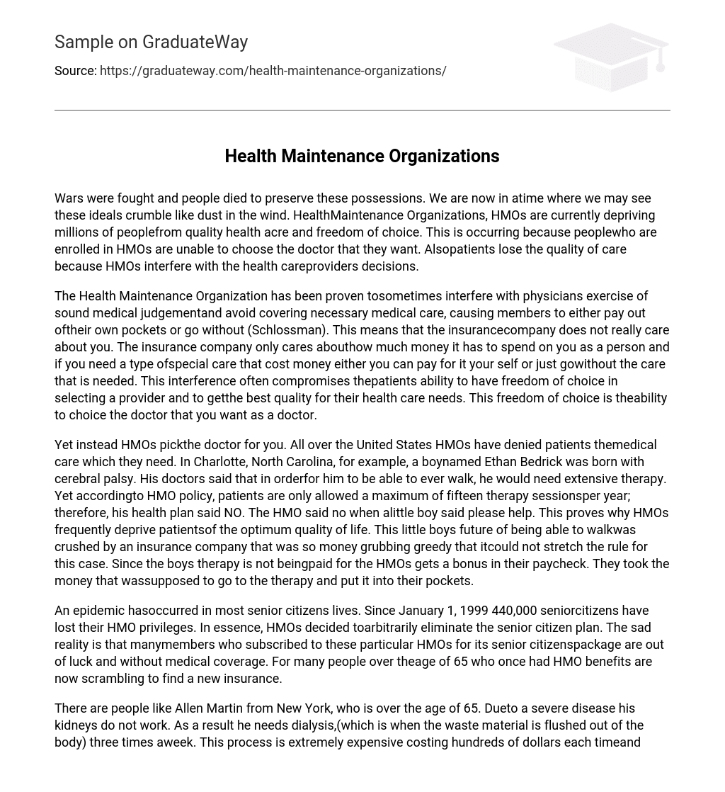 Health Maintenance Organizations