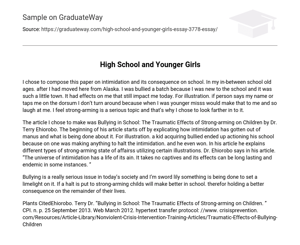 High School and Younger Girls