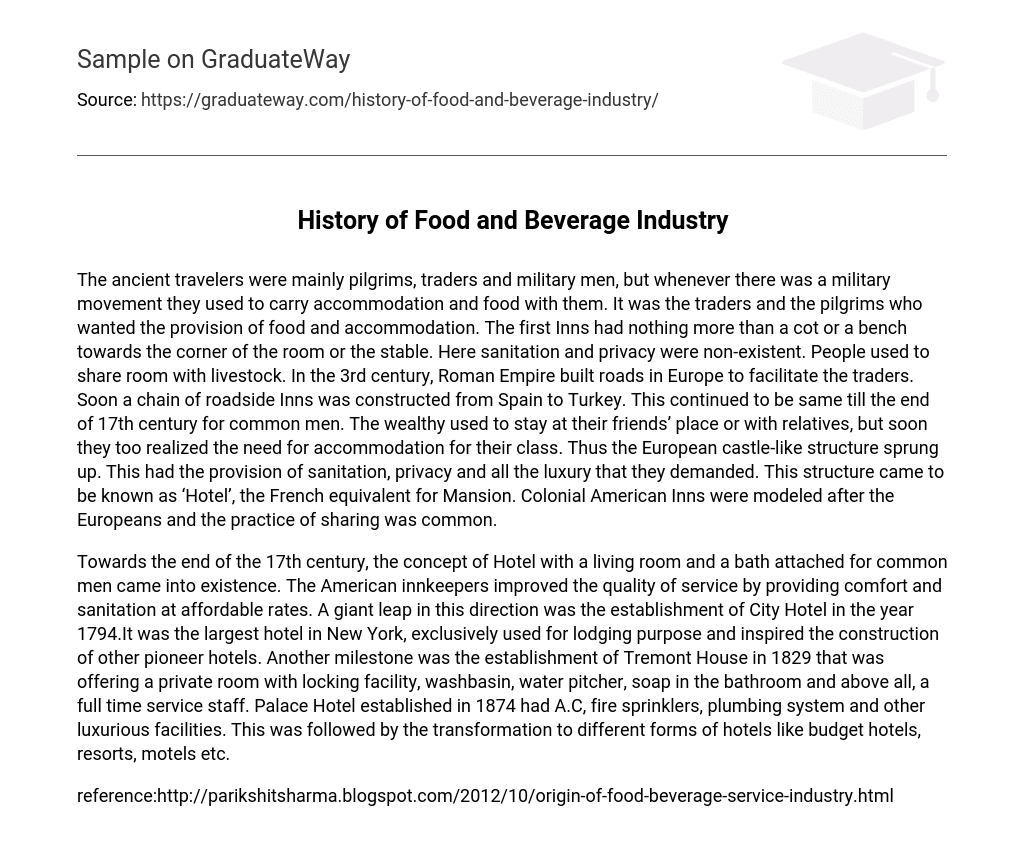 history of beverage industry