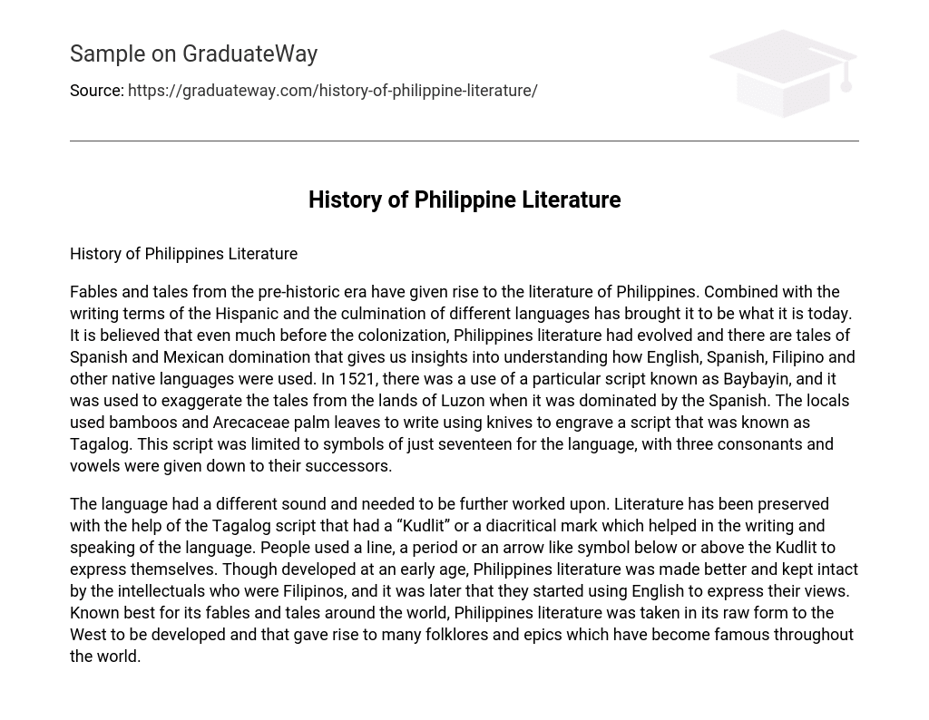 History of Philippine Literature