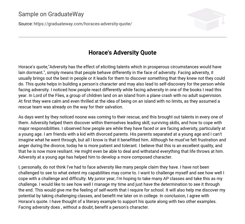 Horace’s Adversity Quote