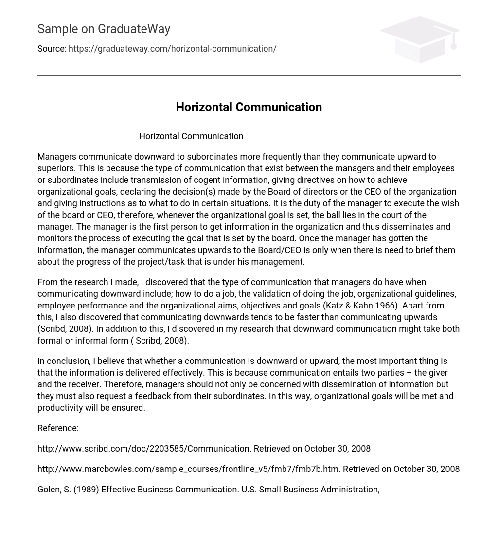 horizontal-communication-essay-example-graduateway