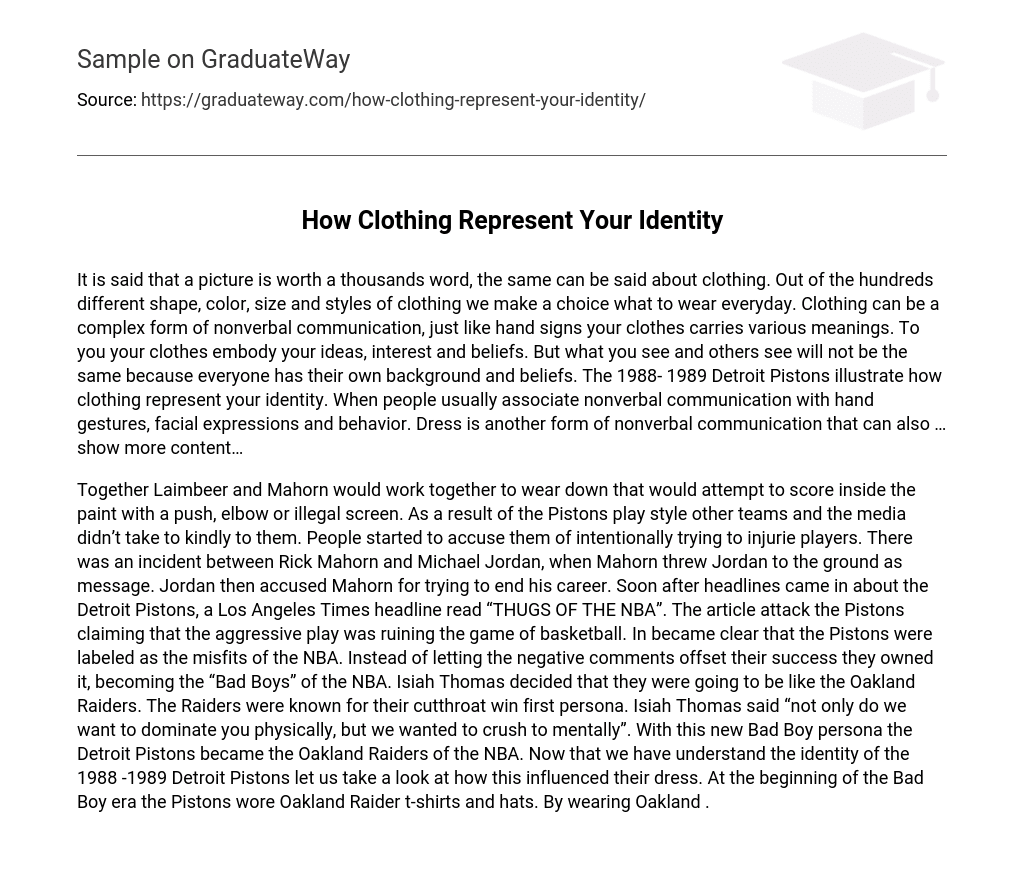 How Clothing Represent Your Identity