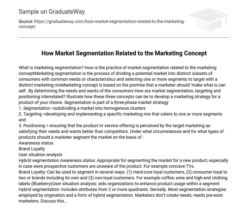 How Market Segmentation Related to the Marketing Concept