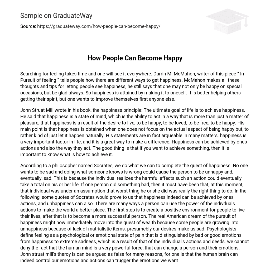 How People Can Become Happy
