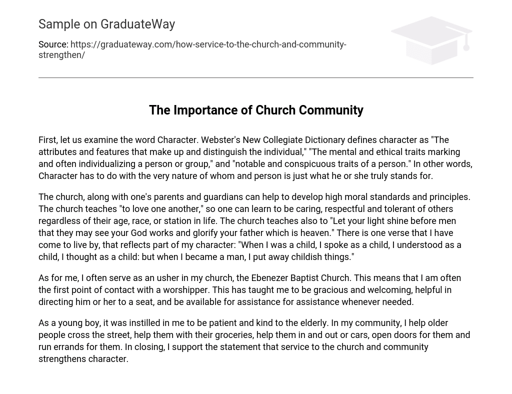 The Importance of Church Community