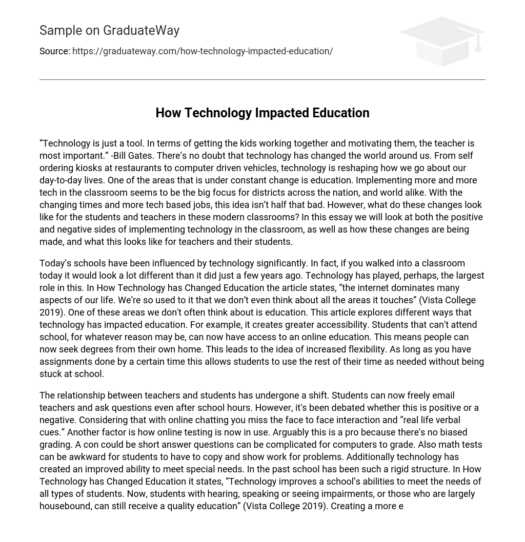 How Technology Impacted Education