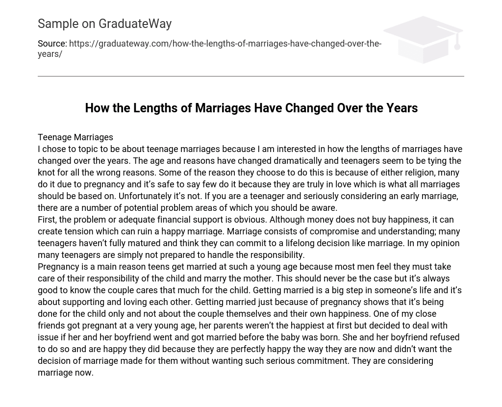How the Lengths of Marriages Have Changed Over the Years