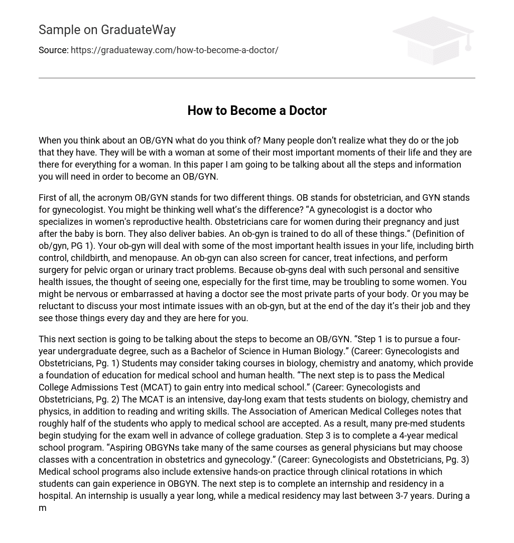 essay on become a doctor