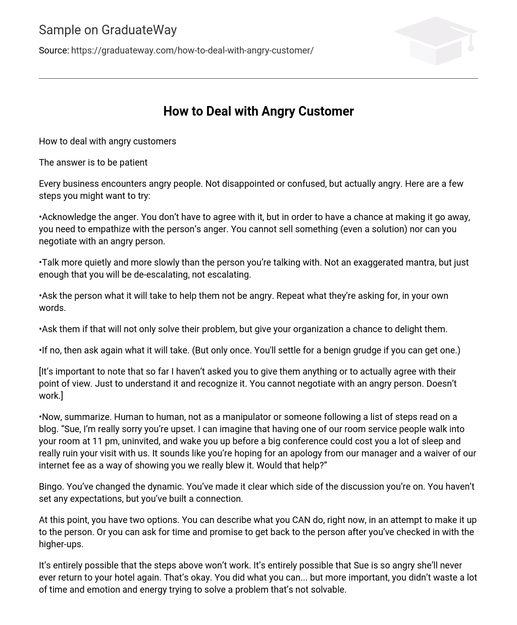 How to Deal with Angry Customer