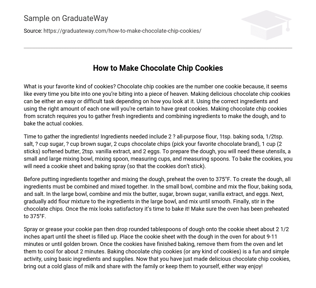 essay on how to make chocolate chip cookies