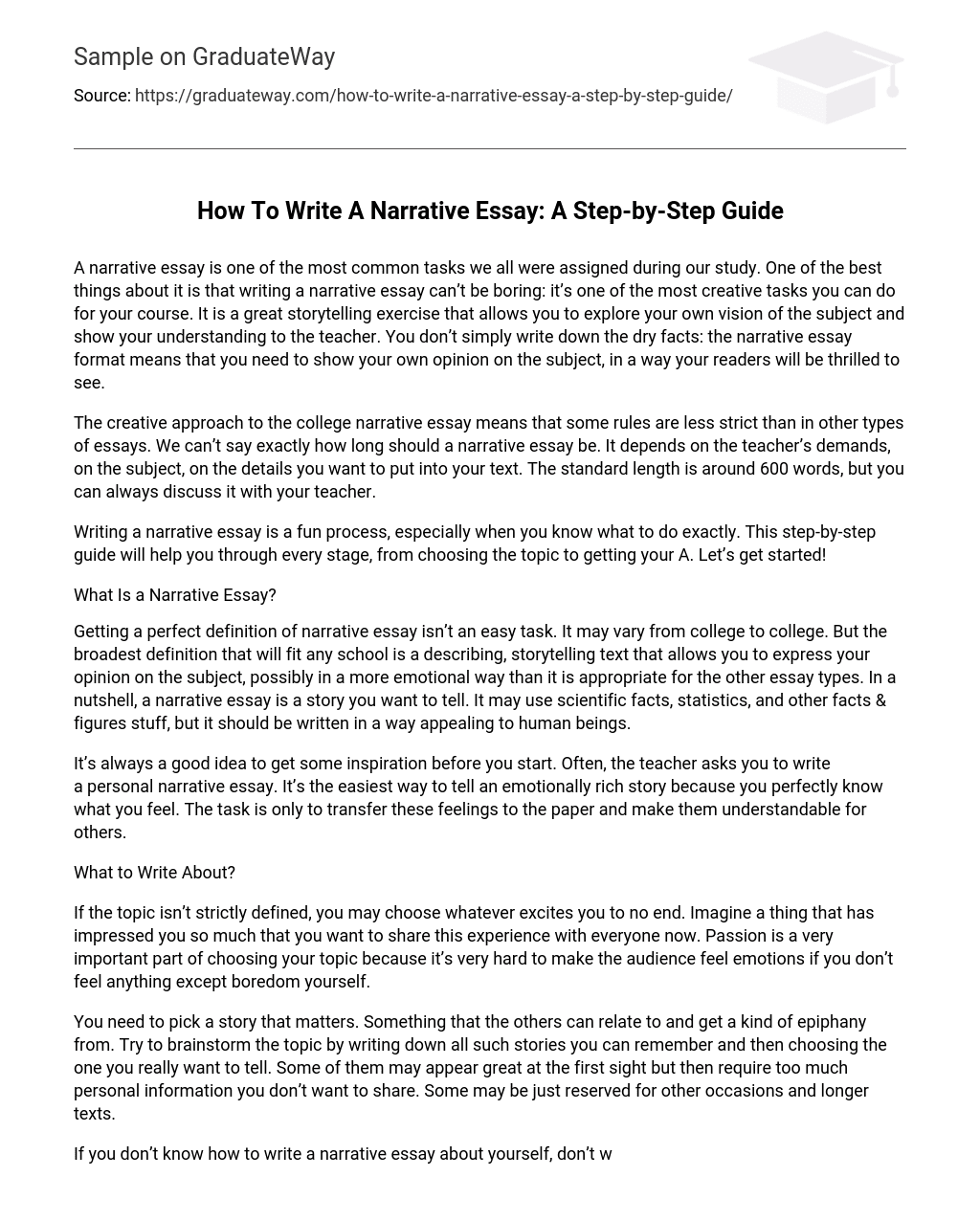 How To Write A Narrative Essay: A Step-by-Step Guide