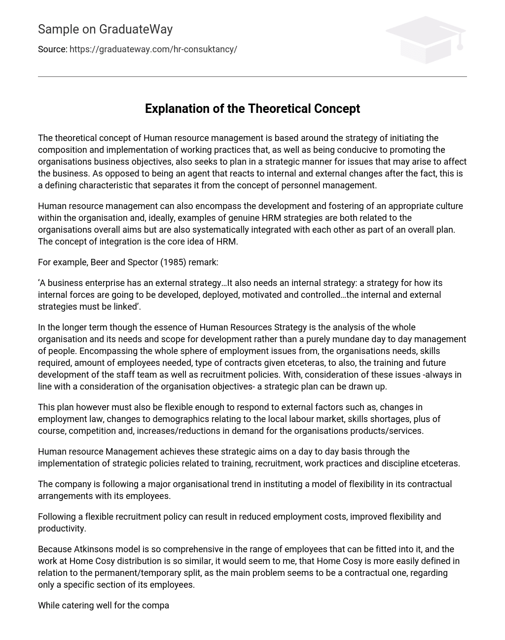Explanation of the Theoretical Concept