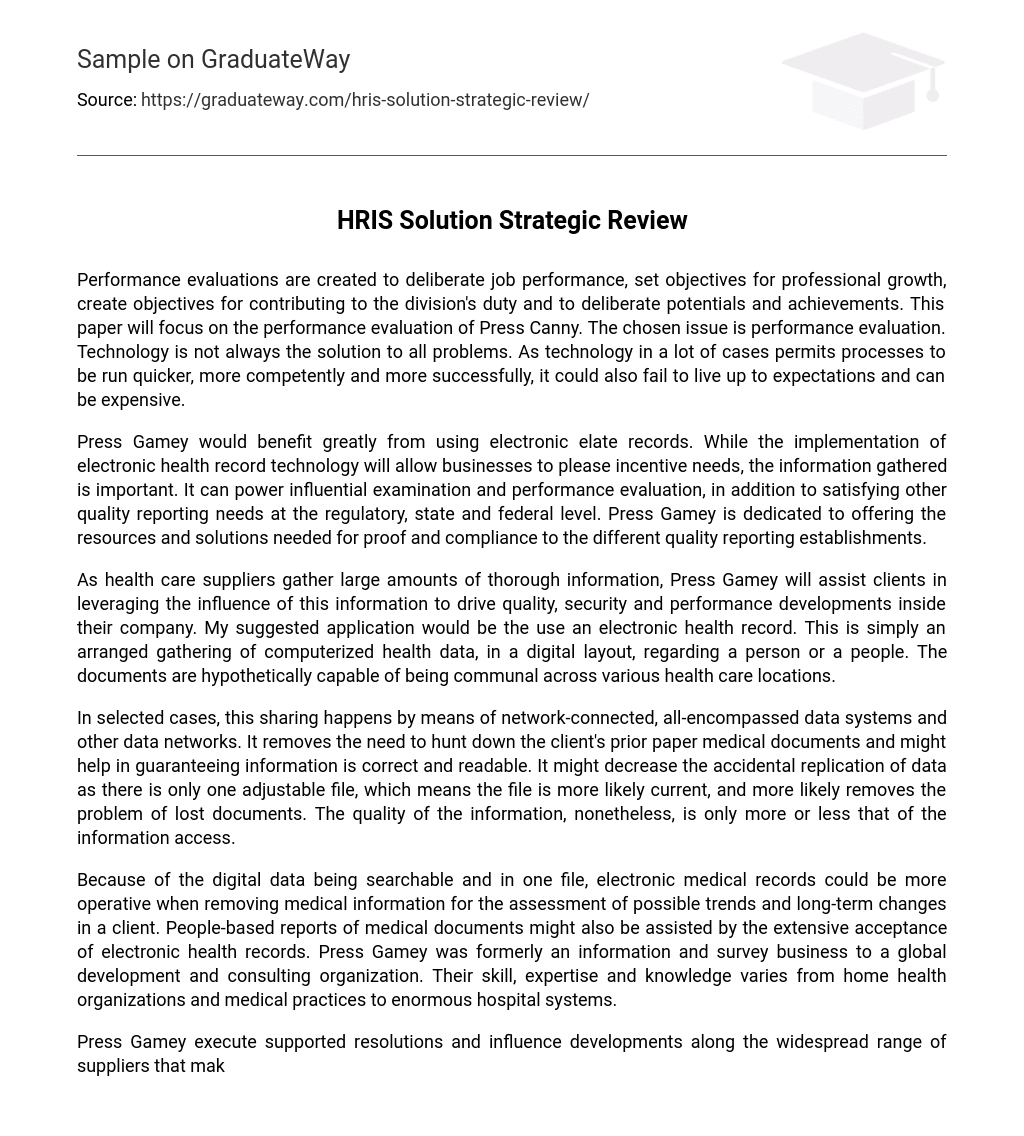 HRIS Solution Strategic Review