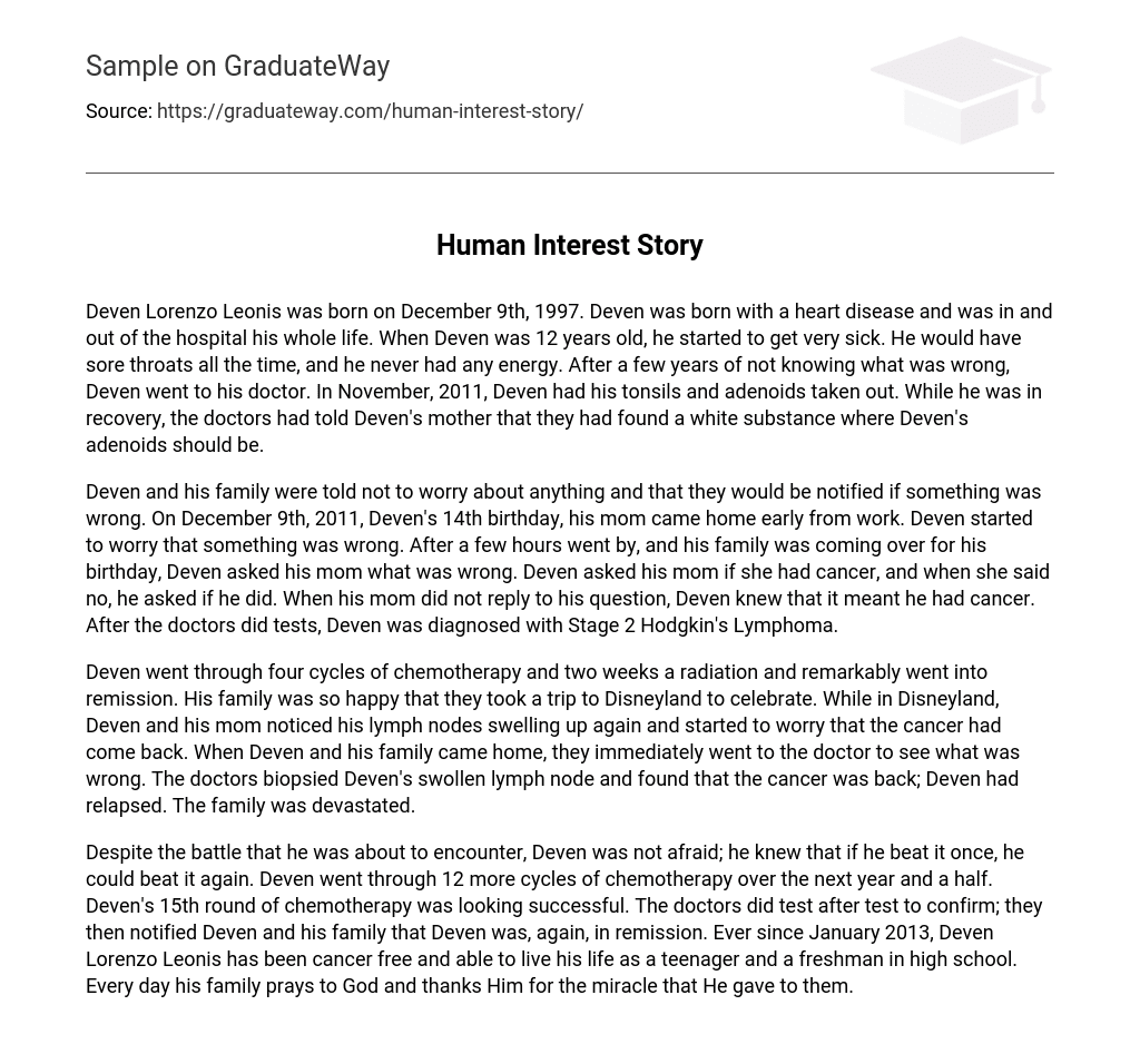 Human Interest Story 416 Words Free Essay Example On GraduateWay   Human Interest Story.webp