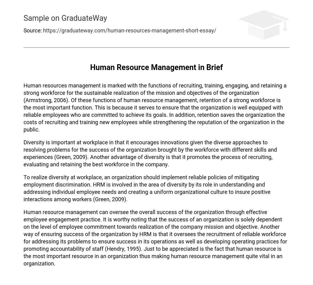 Human Resource Management in Brief