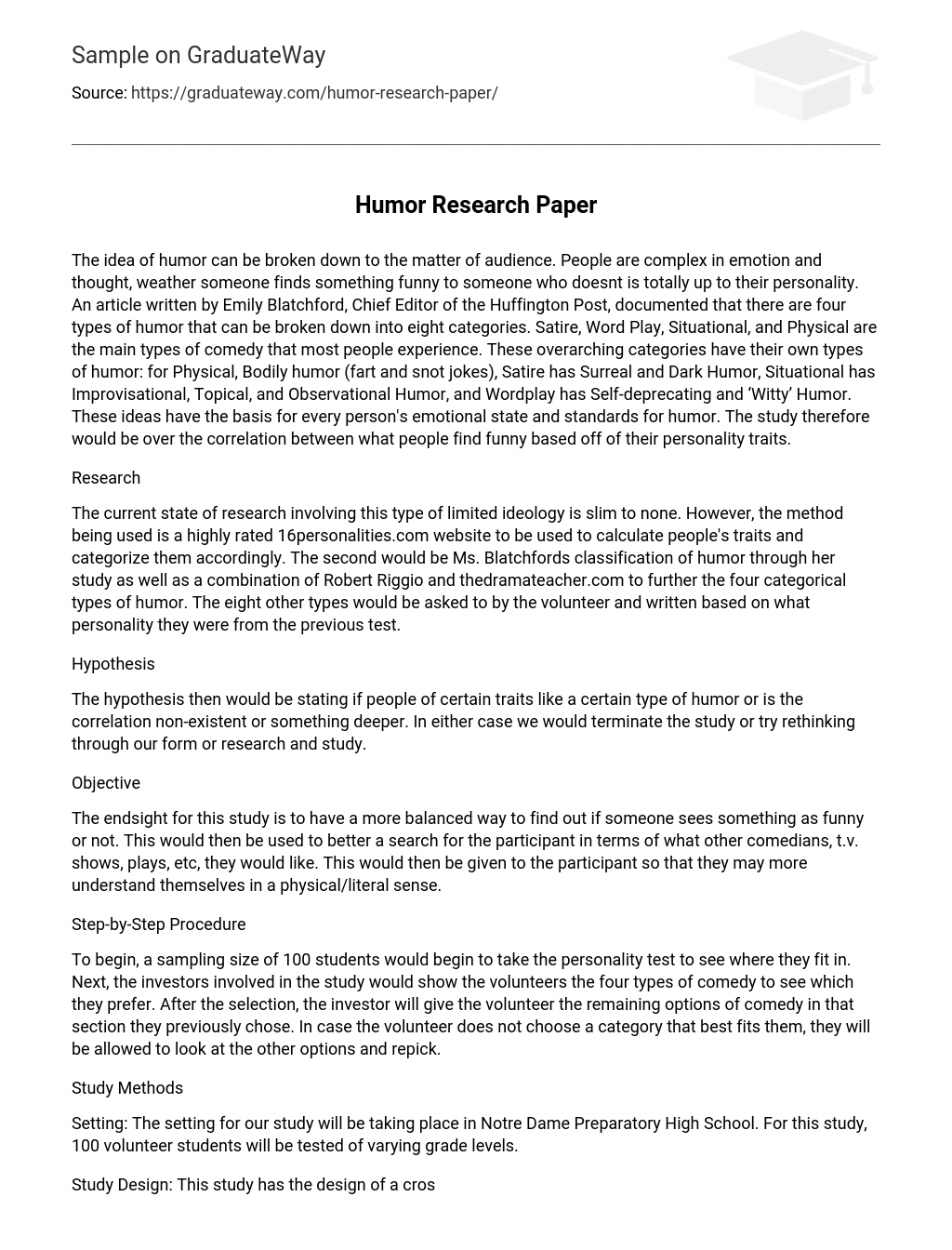 research paper topics on humor