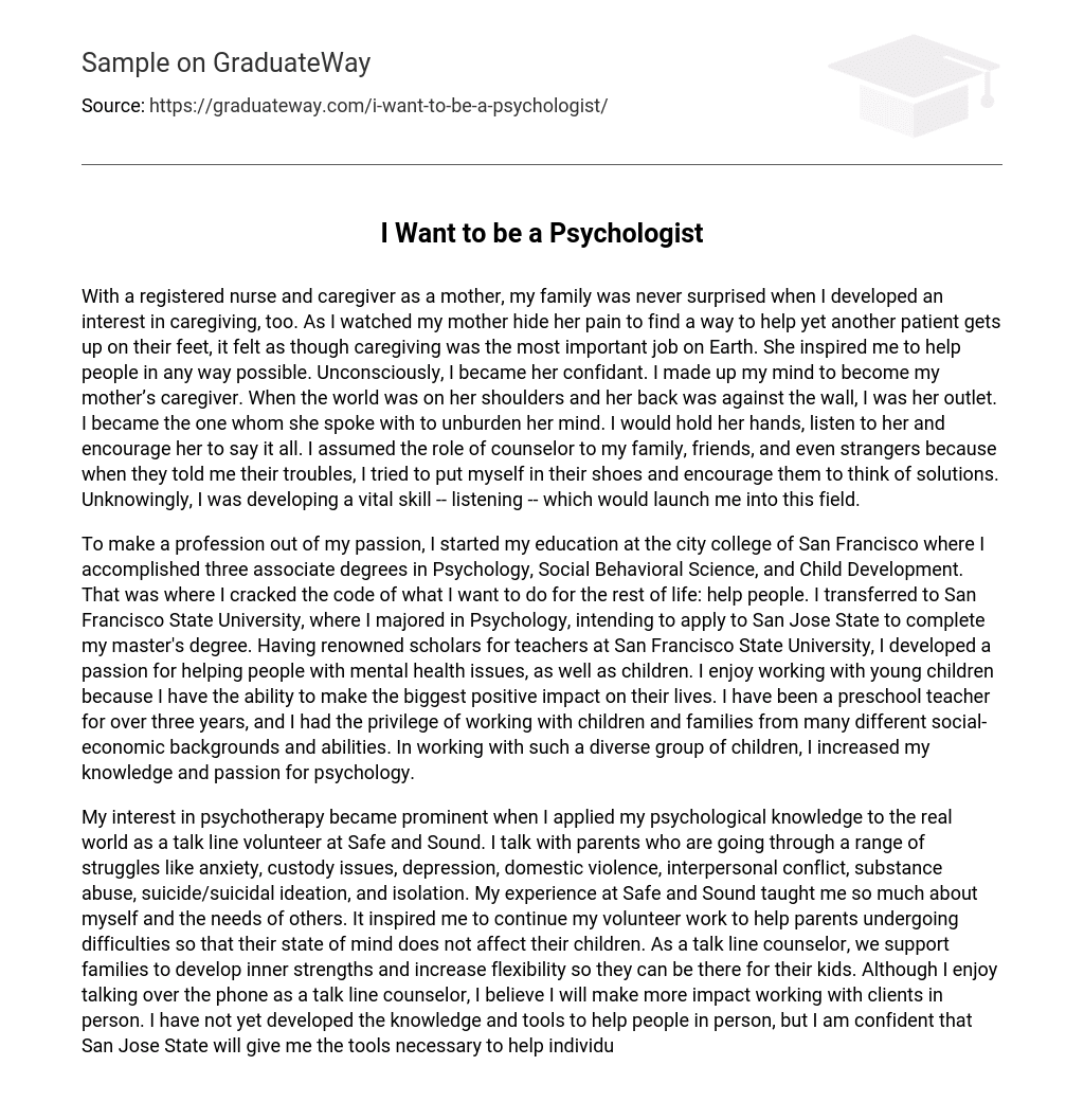 essay on being a psychologist