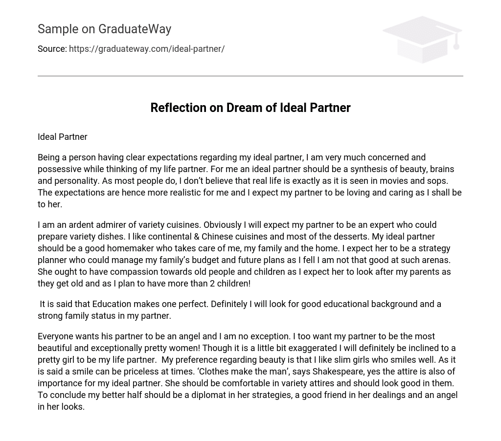 Reflection on Dream of Ideal Partner