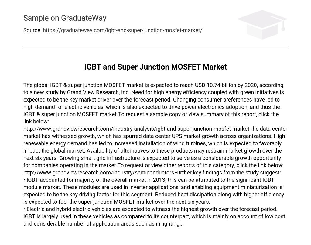 IGBT and Super Junction MOSFET Market