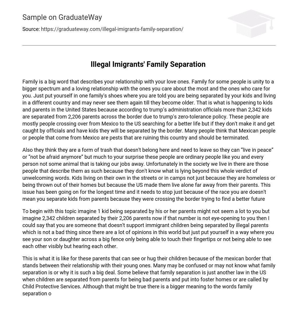 essay about family separation